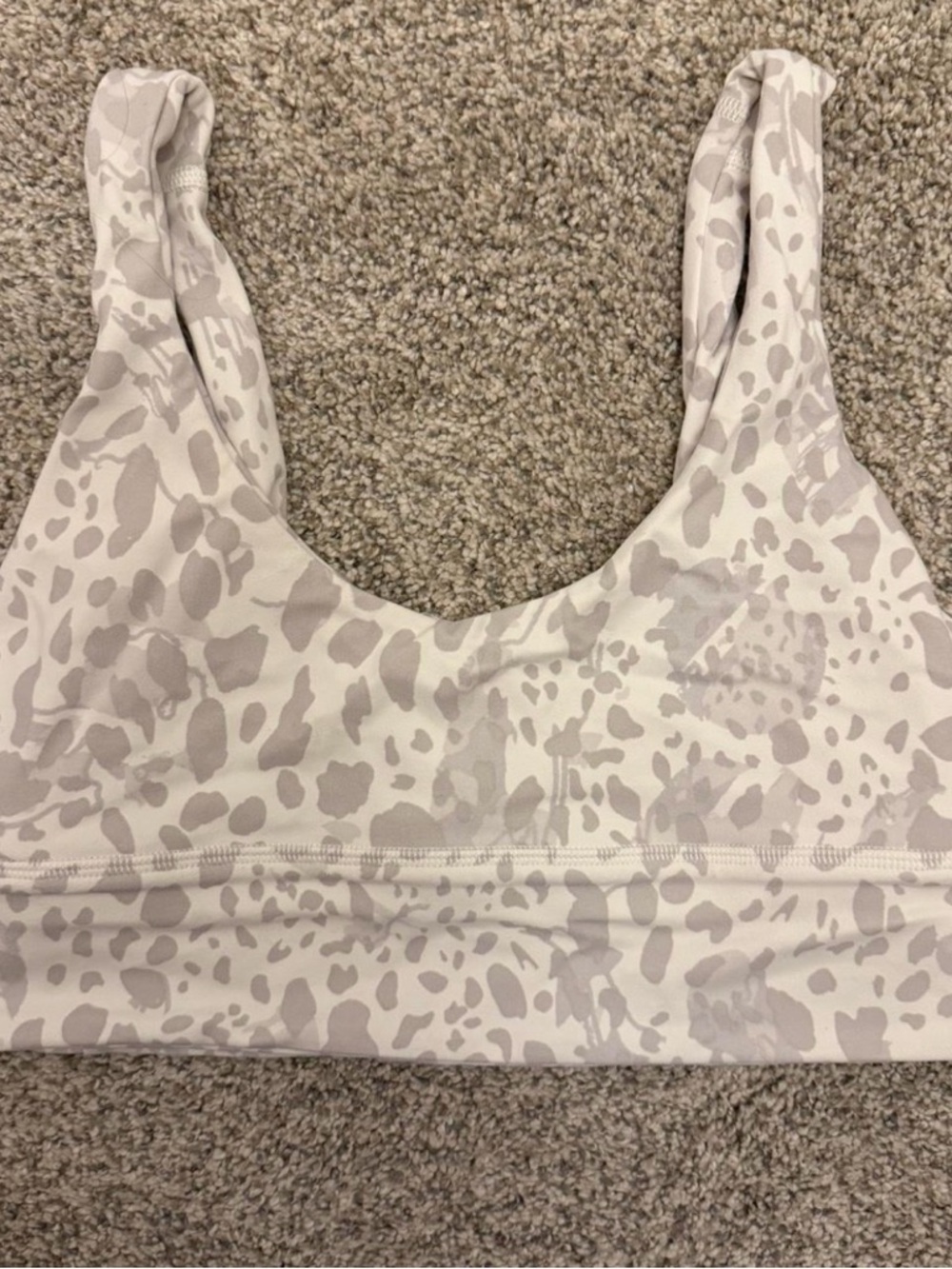 Lululemon Women's Light Gray Printed Scoop Sports Bra